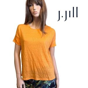 J. Jill Love Linen 100% Top Sustainable Tank Tee Shirt Short Sleeve XS S M